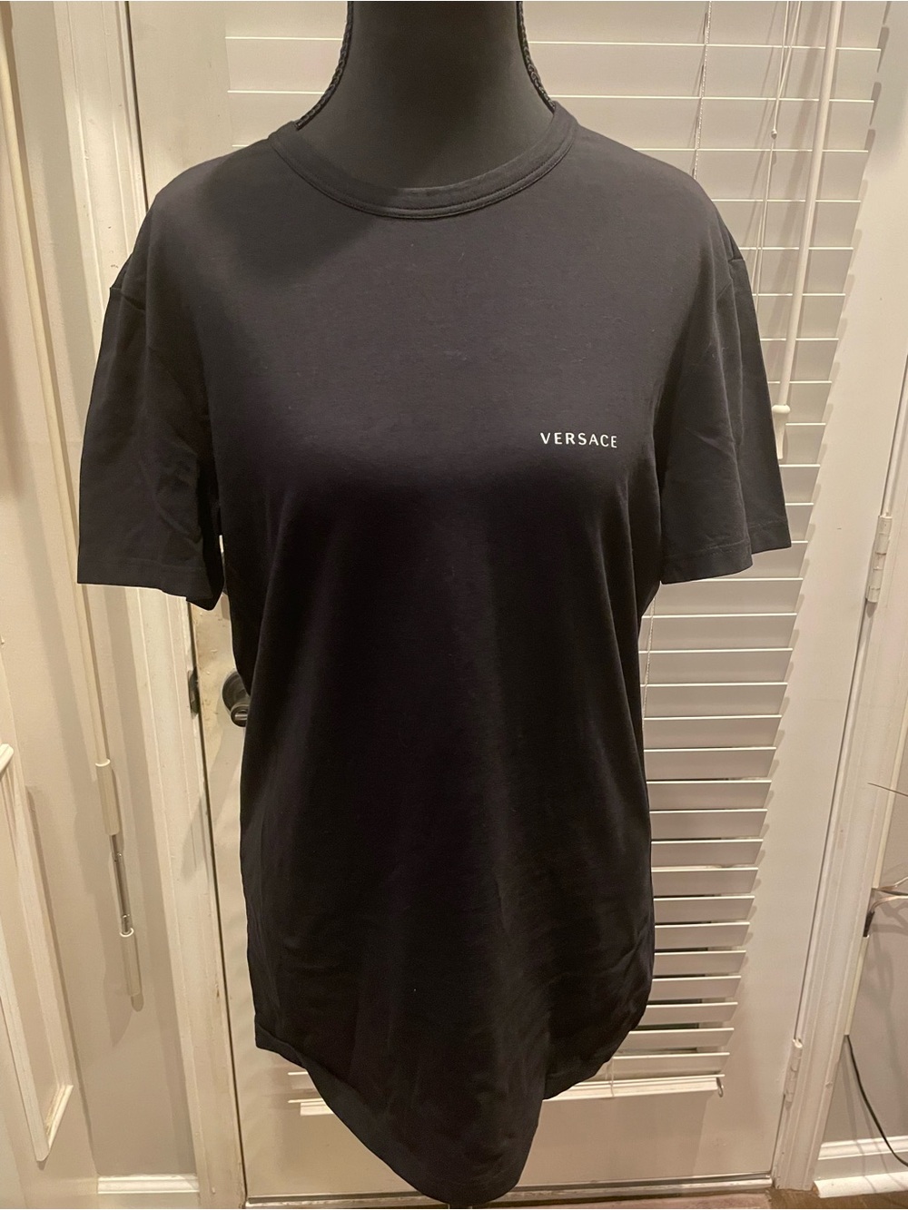 Versace Unisex Black Logo Crewneck T-Shirt